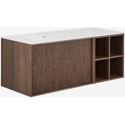 Conjunto De Mueble De Baño 120x50 Cm Suspendido En Madera Con Lavabo Integrado Endika Sklum Conjunto De Mueble De Baño 120x50 Cm Suspendido En Madera Con Lavabo Integrado Endika Sklum