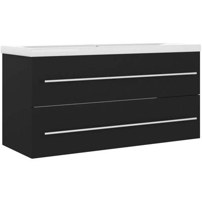 HELLOSHOP26 Mueble De Baño Moderno Con Lavabo Integrado 100 X 38,5 X 48 Cm Aglomerado Negro 020055183 HELLOSHOP26 Mueble De Baño Moderno Con Lavabo Integrado 100 X 38,5 X 48 Cm Aglomerado Negro 020055183
