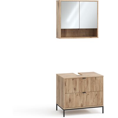 Conjunto De Muebles De Baño Eliza, Roble Vikingo, 2 Partes, Vicco Conjunto De Muebles De Baño Eliza, Roble Vikingo, 2 Partes, Vicco