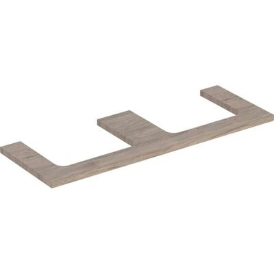 Encimera de lavabo doble de nogal hickory de Geberit - Encimera para lavabo Encimera de lavabo doble de nogal hickory de Geberit - Encimera para lavabo