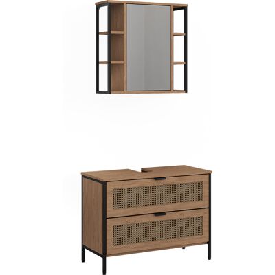 Conjunto De Muebles De Baño Linara, Roble, Lote De 2, Vicco Conjunto De Muebles De Baño Linara, Roble, Lote De 2, Vicco