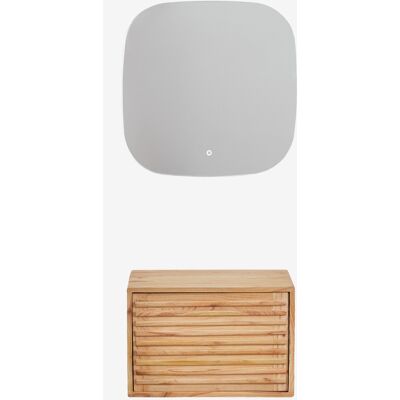Sklum - Conjunto De Mueble De Baño Suspendido En Madera Deleyna Sklum - Conjunto De Mueble De Baño Suspendido En Madera Deleyna