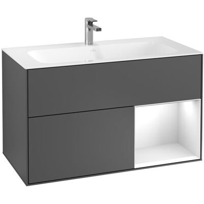 Villeroy & Boch Finion Gabinete de lavabo empotrado - Blanco, 2 Cajones Villeroy & Boch Finion Gabinete de lavabo empotrado - Blanco, 2 Cajones