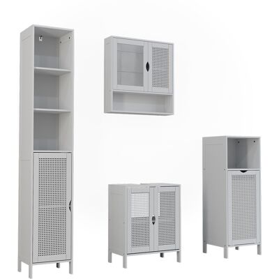 Conjunto De Muebles De Baño Liora, Blanco, 4 Partes, Vicco Conjunto De Muebles De Baño Liora, Blanco, 4 Partes, Vicco