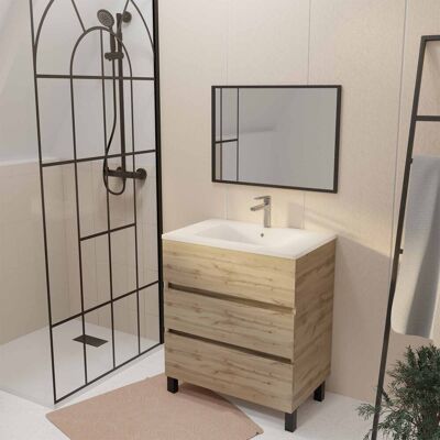 Aurlane Mueble de baño Roble - 3 Cajones Soft Close - 70x50cm Aurlane Mueble de baño Roble - 3 Cajones Soft Close - 70x50cm