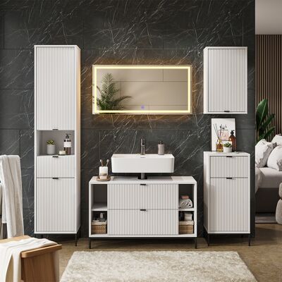 Juego De Muebles De Baño Eliza, Blanco, 5 Partes, Vicco Juego De Muebles De Baño Eliza, Blanco, 5 Partes, Vicco