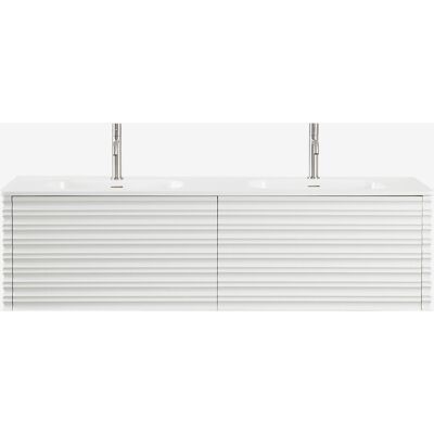 Conjunto De Mueble De Baño Suspendido 160x50 Cm En Madera Con Lavabos Integrados Noura Sklum Conjunto De Mueble De Baño Suspendido 160x50 Cm En Madera Con Lavabos Integrados Noura Sklum