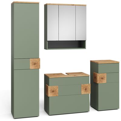 Conjunto De Muebles De Baño Eden, Verde, 4 Partes, Vicco Conjunto De Muebles De Baño Eden, Verde, 4 Partes, Vicco