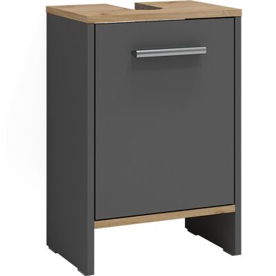 Mueble Bajo Lavabo Karli, Antracita/roble Dorado, 38.2 X 57 Cm Con La Puerta, Vicco Mueble Bajo Lavabo Karli, Antracita/roble Dorado, 38.2 X 57 Cm Con La Puerta, Vicco