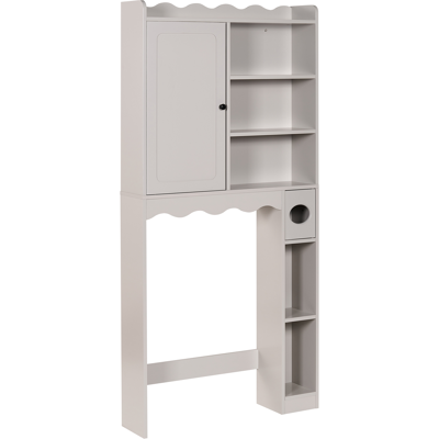 BELIANI Armario De Baño De Pie De Mdf Con Estantes Estilo Tradicional Beige Claro Penon BELIANI Armario De Baño De Pie De Mdf Con Estantes Estilo Tradicional Beige Claro Penon