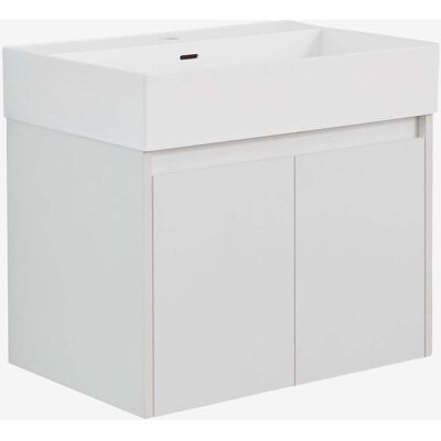Conjunto De Mueble De Baño Suspendido 60x40 Cm En Madera Con Lavabo Integrado Genevie Sklum Conjunto De Mueble De Baño Suspendido 60x40 Cm En Madera Con Lavabo Integrado Genevie Sklum