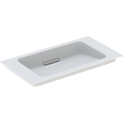 Lavabo para muebles Geberit One - Blanco / Cromo cepillado - 75x40cm Lavabo para muebles Geberit One - Blanco / Cromo cepillado - 75x40cm