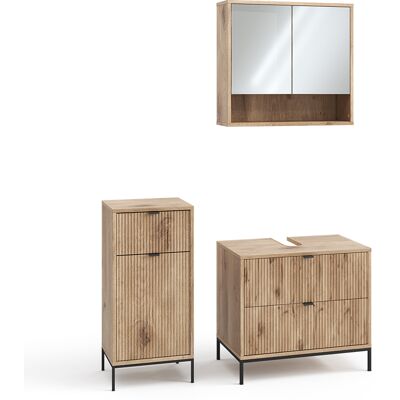 Conjunto De Muebles De Baño De 3 Piezas Eliza, Roble Vikingo, 3 Partes, Vicco Conjunto De Muebles De Baño De 3 Piezas Eliza, Roble Vikingo, 3 Partes, Vicco