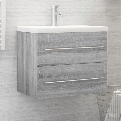 vidaXL Gabinete de lavabo gris Sonoma de pared - 60x38.5x48 cm vidaXL Gabinete de lavabo gris Sonoma de pared - 60x38.5x48 cm