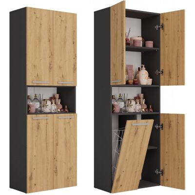 OEM Columna De Estantes Para Mueble De Baño Artisan Oak Antracite - Almacenamiento Y Organización Del Espacio OEM Columna De Estantes Para Mueble De Baño Artisan Oak Antracite - Almacenamiento Y Organización Del Espacio
