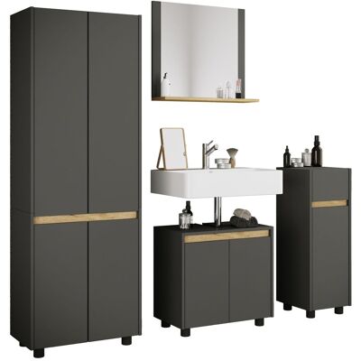 Juego Completo De Muebles De Baño De 4 Piezas Cosila L 165x154x35 - Vcm Juego Completo De Muebles De Baño De 4 Piezas Cosila L 165x154x35 - Vcm