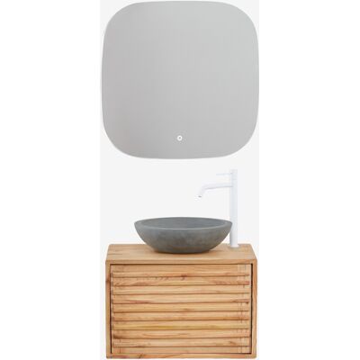 Conjunto De Mueble De Baño Suspendido 60x45 Cm En Madera Deleyna Sklum Conjunto De Mueble De Baño Suspendido 60x45 Cm En Madera Deleyna Sklum