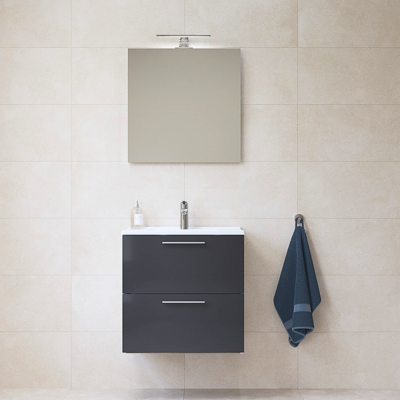 Mueble De Baño Vitra Mia Set 59x61x39,5 Con Espejo Lavabo E Iluminación Led, Gris Antracita (miaset60a) Mueble De Baño Vitra Mia Set 59x61x39,5 Con Espejo Lavabo E Iluminación Led, Gris Antracita (miaset60a)