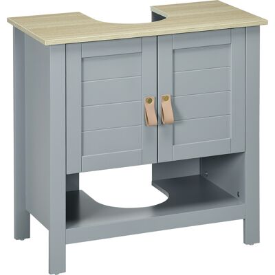 OEM Armario Para Debajo De Lavabo Compacto Con 2 Puertas Y Estante Interior Ajustable Mueble Auxiliar De Almacenamiento Para Baño 60x30x60 Cm Gris OEM Armario Para Debajo De Lavabo Compacto Con 2 Puertas Y Estante Interior Ajustable Mueble Auxiliar De Almacenamiento Para Baño 60x30x60 Cm Gris