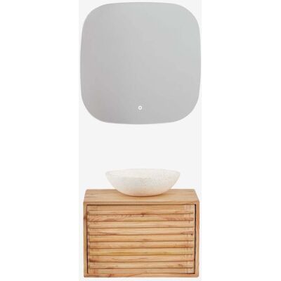 Sklum - Conjunto De Mueble De Baño Suspendido En Madera Deleyna Sklum - Conjunto De Mueble De Baño Suspendido En Madera Deleyna