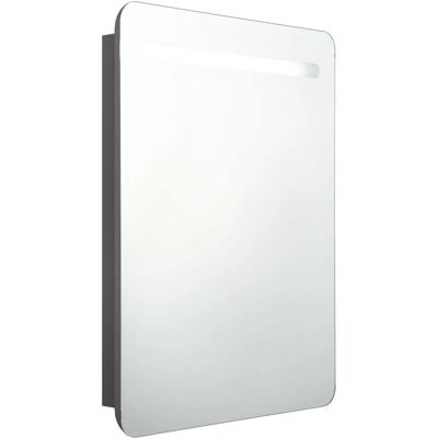 HELLOSHOP26 Mueble De Baño Contemporáneo De Pared Con Espejo Led 60 X 11 X 80 Cm Dos Estantes De Mdf Gris 020046745 HELLOSHOP26 Mueble De Baño Contemporáneo De Pared Con Espejo Led 60 X 11 X 80 Cm Dos Estantes De Mdf Gris 020046745