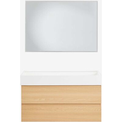 Sklum - Conjunto De Mueble De Baño En Madera Y Chapa De Fresno Con Lavabo Integrado Ona Sklum - Conjunto De Mueble De Baño En Madera Y Chapa De Fresno Con Lavabo Integrado Ona