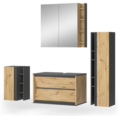 Conjunto De Muebles De Baño Edelin, Artesano, 4 Partes, Vicco Conjunto De Muebles De Baño Edelin, Artesano, 4 Partes, Vicco