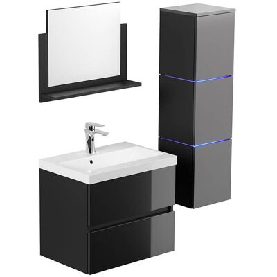 Home Deluxe - Juego Completo De Muebles De Baño Wangerooge Deluxe Made In Germany Color: Negro, Tamaño: L Home Deluxe - Juego Completo De Muebles De Baño Wangerooge Deluxe Made In Germany Color: Negro, Tamaño: L