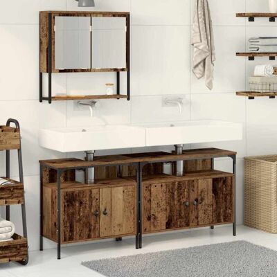 vidaXL Armario de Baño Rústico con Lavabo - Mueble de Baño vidaXL Armario de Baño Rústico con Lavabo - Mueble de Baño