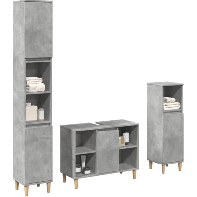 Vidaxl - Set Muebles De Baño 2 Piezas Madera Contrachapada Gris Hormigón Vidaxl - Set Muebles De Baño 2 Piezas Madera Contrachapada Gris Hormigón