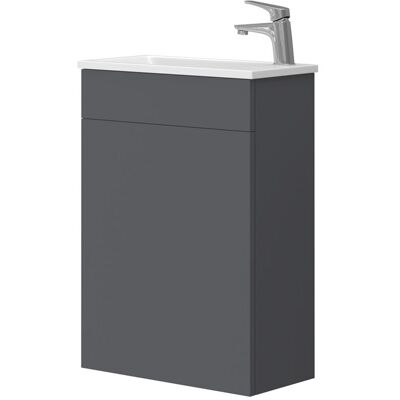 Vicco - Conjunto De Muebles De Baño Amadeo, Antracita, 2 Partes, Con Lavabo Vicco - Conjunto De Muebles De Baño Amadeo, Antracita, 2 Partes, Con Lavabo