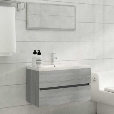 Conjunto de muebles de baño vidaXL 2 piezas Gris Sonoma - Muebles de baño Conjunto de muebles de baño vidaXL 2 piezas Gris Sonoma - Muebles de baño