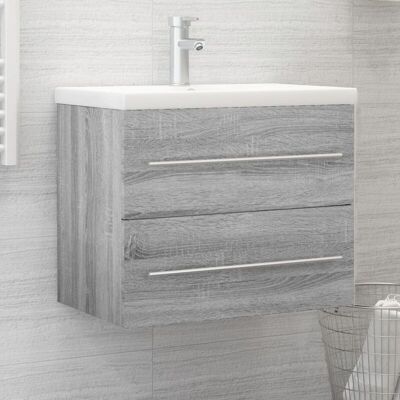 vidaXL Gabinete de lavabo gris Sonoma de pared - 60x38.5x48 cm vidaXL Gabinete de lavabo gris Sonoma de pared - 60x38.5x48 cm
