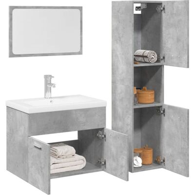Conjunto de mobiliario de baño vidaXL 60x38.5x46cm - Gris Conjunto de mobiliario de baño vidaXL 60x38.5x46cm - Gris
