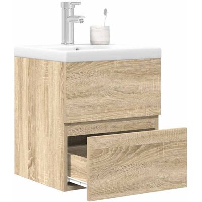 Set De Muebles De Baño 2 Pzas Madera Contrachapada Roble Sonoma Vidaxl Set De Muebles De Baño 2 Pzas Madera Contrachapada Roble Sonoma Vidaxl