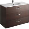 JACOB DELAFON Mueble bajo lavabo con lavabo simple 100 x 45 cm Ola - Wengué - 3 cajones - Wenge