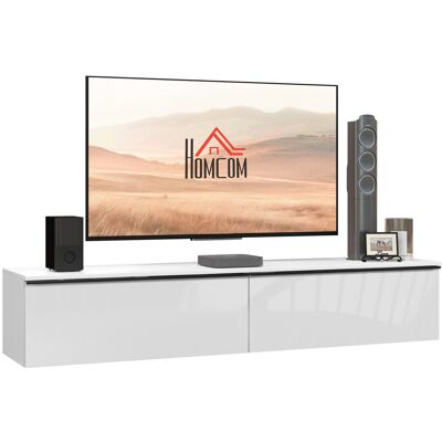 JHY DESIGN Mobile Porta Tv A Parete Con Armadietto, Per Televisori Fino A 70 Pollici, Finitura Lucida, Bianco JHY DESIGN Mobile Porta Tv A Parete Con Armadietto, Per Televisori Fino A 70 Pollici, Finitura Lucida, Bianco