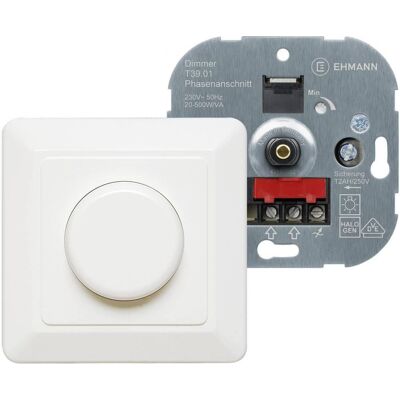 Ehmann 3960c0120 Dimmer Blanco para Bombillas Incandescentes y Halógenas - Interruptor de Luz Ehmann 3960c0120 Dimmer Blanco para Bombillas Incandescentes y Halógenas - Interruptor de Luz