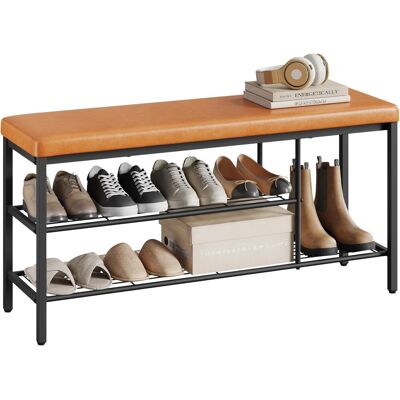 Woltu Panca Porta Scarpe In Similpelle Con Ripiano Portaoggetti Per Corridoi/ingressi/soggiorni, 100x30x50 Cm, Marrone Woltu Panca Porta Scarpe In Similpelle Con Ripiano Portaoggetti Per Corridoi/ingressi/soggiorni, 100x30x50 Cm, Marrone