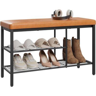 Woltu Panca Porta Scarpe In Similpelle Con Ripiano Portaoggetti Per Corridoi/ingressi/soggiorni, 80x30x50 Cm, Marrone Woltu Panca Porta Scarpe In Similpelle Con Ripiano Portaoggetti Per Corridoi/ingressi/soggiorni, 80x30x50 Cm, Marrone