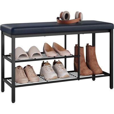 Woltu Panca Porta Scarpe In Similpelle Con Ripiano Portaoggetti Per Corridoi/ingressi/soggiorni, 80x30x50 Cm, Nero Woltu Panca Porta Scarpe In Similpelle Con Ripiano Portaoggetti Per Corridoi/ingressi/soggiorni, 80x30x50 Cm, Nero