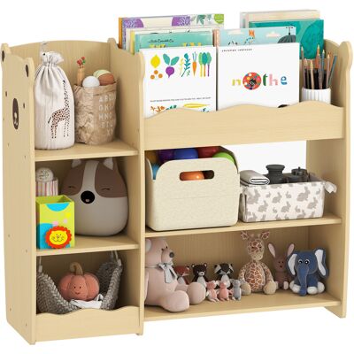 JHY DESIGN Mobile Contenitore Per Bambini A 3 Ripiani, Scaffale Porta Giocattoli Con Ripiani A Giorno, 92x29x79 Cm, Colore Naturale. JHY DESIGN Mobile Contenitore Per Bambini A 3 Ripiani, Scaffale Porta Giocattoli Con Ripiani A Giorno, 92x29x79 Cm, Colore Naturale.