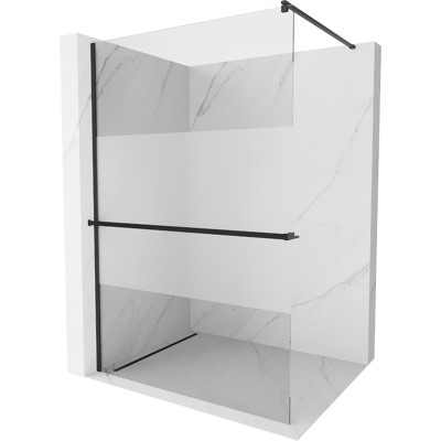 Mexen Kioto+ Panel De Ducha Con Estante Walk-in 90 X 200 Cm, Transparente/escarchado, Negro - 800-090-121-70-35 Mexen Kioto+ Panel De Ducha Con Estante Walk-in 90 X 200 Cm, Transparente/escarchado, Negro - 800-090-121-70-35