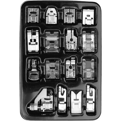 OEM Juego De 16 Prensatelas Universales, Para Máquina De Coser, Accesorios Para Prensatelas, Kit Para Máquina De Coser, Prensatelas Multifuncional Para El Hogar. OEM Juego De 16 Prensatelas Universales, Para Máquina De Coser, Accesorios Para Prensatelas, Kit Para Máquina De Coser, Prensatelas Multifuncional Para El Hogar.