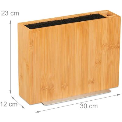 HELLOSHOP26 Bloque De Cuchillos Soporte Moderno Con Compartimento Lateral 20 X 10 X 25 Cm De Bambú Natural 130012902 HELLOSHOP26 Bloque De Cuchillos Soporte Moderno Con Compartimento Lateral 20 X 10 X 25 Cm De Bambú Natural 130012902
