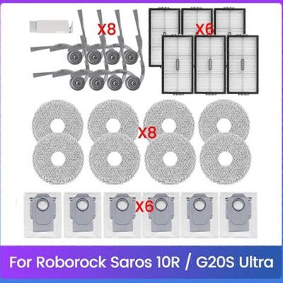 BARKBUSTERS Lot De 29 Pièces Pour Aspirateur Roborock Saros 10r / G20s Ultra : Brosses Latérales Et Filtres Hepa BARKBUSTERS Lot De 29 Pièces Pour Aspirateur Roborock Saros 10r / G20s Ultra : Brosses Latérales Et Filtres Hepa