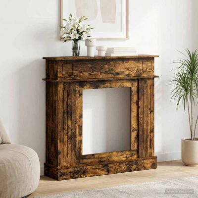 Vidaxl Marco De Chimenea Roble Ahumado 102 X 26 X 100 Cm Vidaxl Marco De Chimenea Roble Ahumado 102 X 26 X 100 Cm