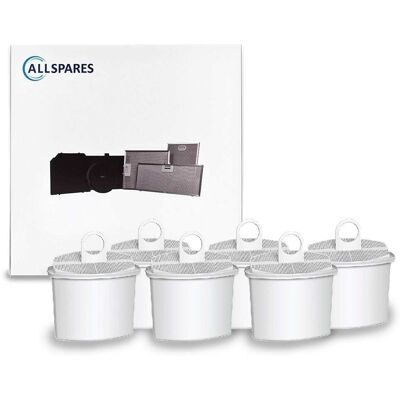 Allspares - Filtro De Agua (6 Uds.) Compatible Con Cafeteras Braun Filtro De Repuesto Para Pureaqua Brsc 006 / Kwf2 Allspares - Filtro De Agua (6 Uds.) Compatible Con Cafeteras Braun Filtro De Repuesto Para Pureaqua Brsc 006 / Kwf2