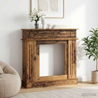 Vidaxl Marco De Chimenea Madera Envejecida 102 X 26 X 100 Cm Vidaxl Marco De Chimenea Madera Envejecida 102 X 26 X 100 Cm