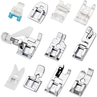 OEM Juego De Prensatelas Multifuncionales Para Máquinas De Coser Domésticas - Kit De Accesorios De 11 Piezas Para Costura, Acolchado Y Bordado. OEM Juego De Prensatelas Multifuncionales Para Máquinas De Coser Domésticas - Kit De Accesorios De 11 Piezas Para Costura, Acolchado Y Bordado.